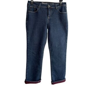 Natural Reflections Women's Jeans Size 10 Straight Leg Dark Wash Flannel Lined